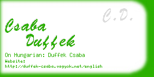 csaba duffek business card